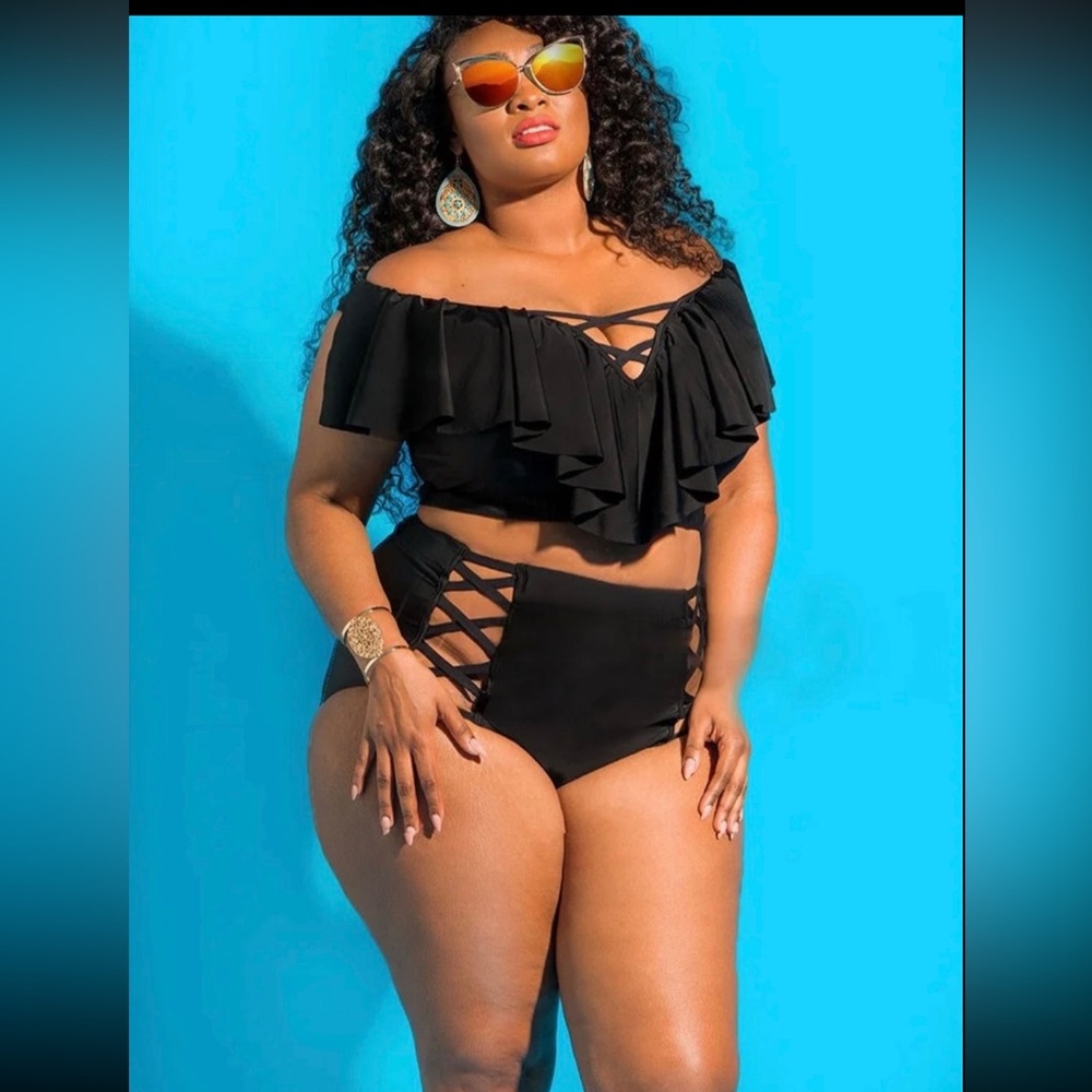 Plus size two piece bathing suit